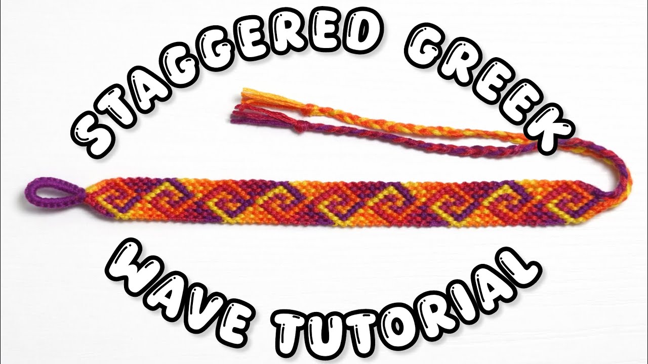 staggered greek wave bracelet tutorial - YouTube