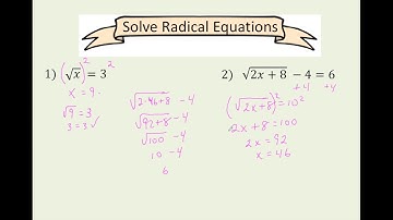 Solving Radical Equations Part 1