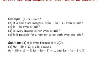 Discrete Math 4.1 (Direct Proof and Counterexamples Part 1 ...