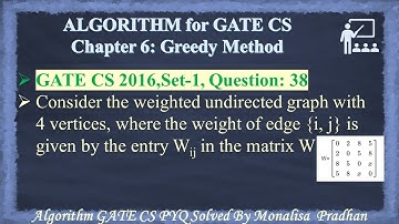 GATE CS 2016,Set-1, Q38:Consider the weighted undirected graph with 4 vertices, where the weight of