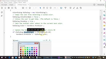 Görsel Programlama II C# İletişim Kutuları ColorDialog Kullanımı