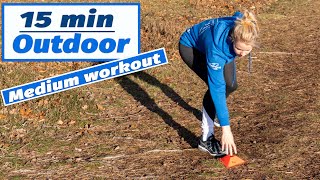 15 min MEDIUM OUTDOOR BOOTCAMP workout (Warm up and Cool down included) - NO EQUIPMENT