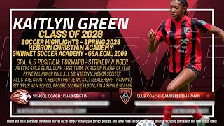 Kaitlyn Green - Soccer Highlights - Spring 2026