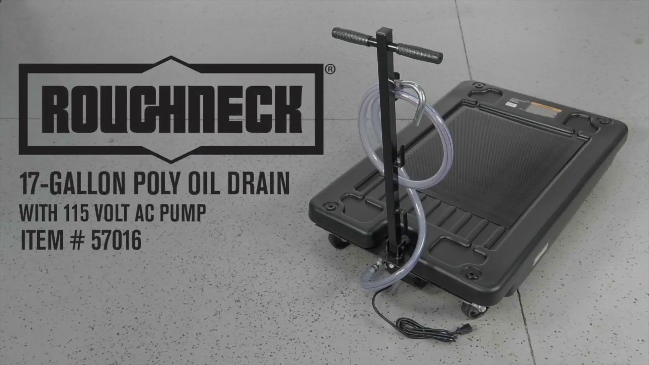 Roughneck 17Gallon Poly Oil Drain With 115 Volt AC Pump YouTube