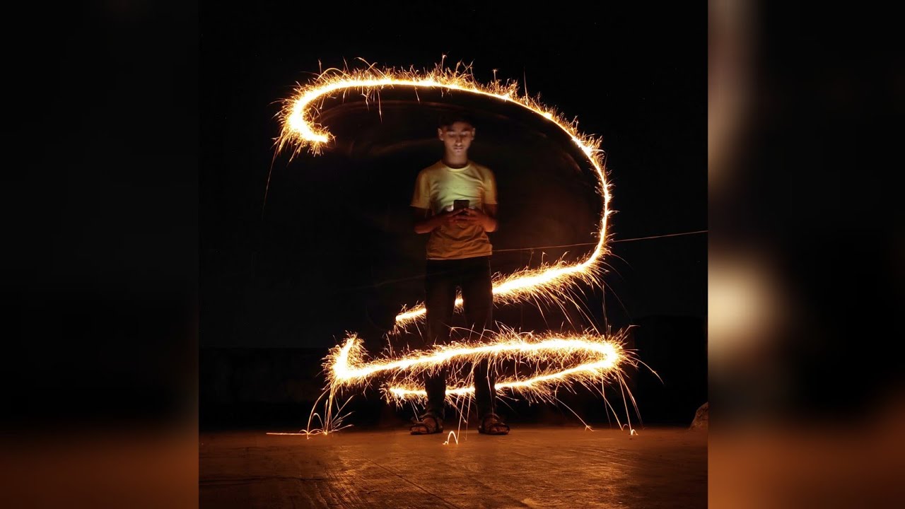 Diwali Long Exposer Creative Photography || Fiery Ringlets 