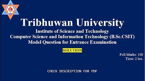 BScCSIT English & Computer Model Question Solution for Entrance Examination || IOST Tribhuwan Unive.
