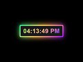 Digital clock with colorful glowing effect using html css  javascript