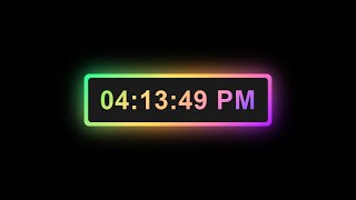 Digital Clock with Colorful Glowing Effect using HTML CSS & JavaScript screenshot 2