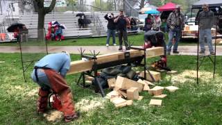 Chardon April 29th 2017 hotsaw 5 cube Shawn Nolder Poulan Pro 475 vs EJ McNamara husqvarna