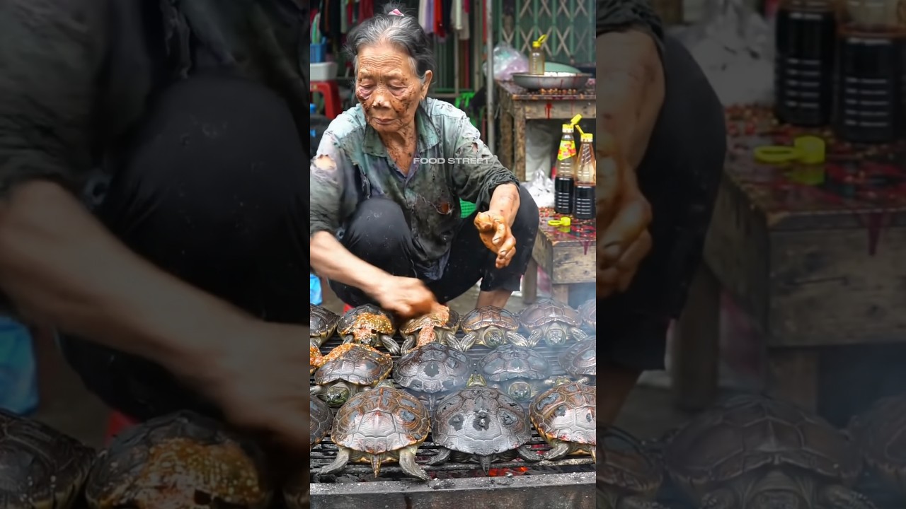 Exploring Traditional Asian Markets: Unique Street Food: Protein-Rich Turtles.