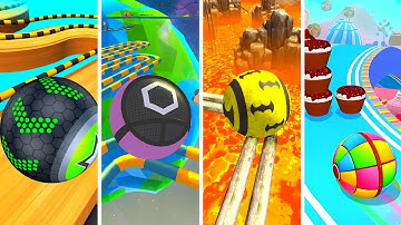Going Balls vs Action Balls vs Rollance vs Candy Ball Run - All level gameplay Android, IOS
