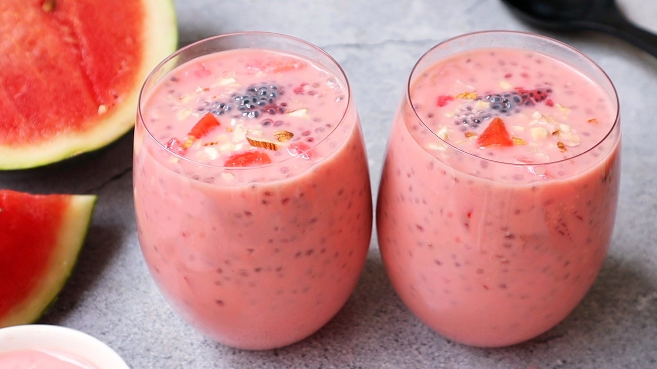 Watermelon తో చిటికెలో చేసుకునే టేస్టీగా చల్లచల్లని జ్యూస్😋 Watermelon Juice | Watermelon drink