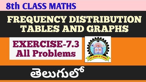8th Class Maths Frequency Distribution Tables and Graphs Exercise 7.3 in Telugu