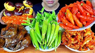 CEKER MERCON || KEPALA AYAM || CABE SETAN || SAMBAL || JENGKOL MENTAH || OKRA KEMANGI MUKBANG ASMR