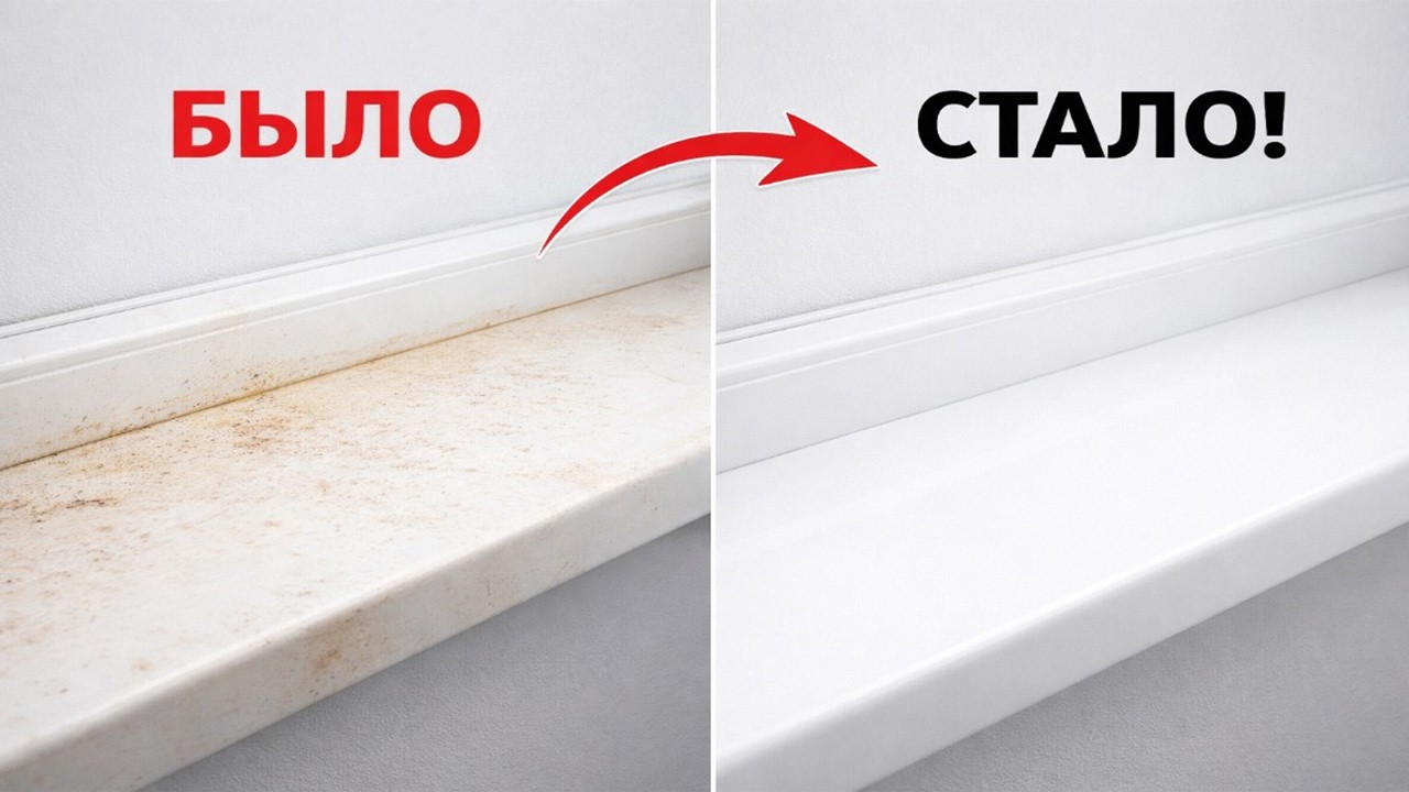 Этот ПОДОКОННИК не мыли годами. С этим средством за 5 минут стал как новый