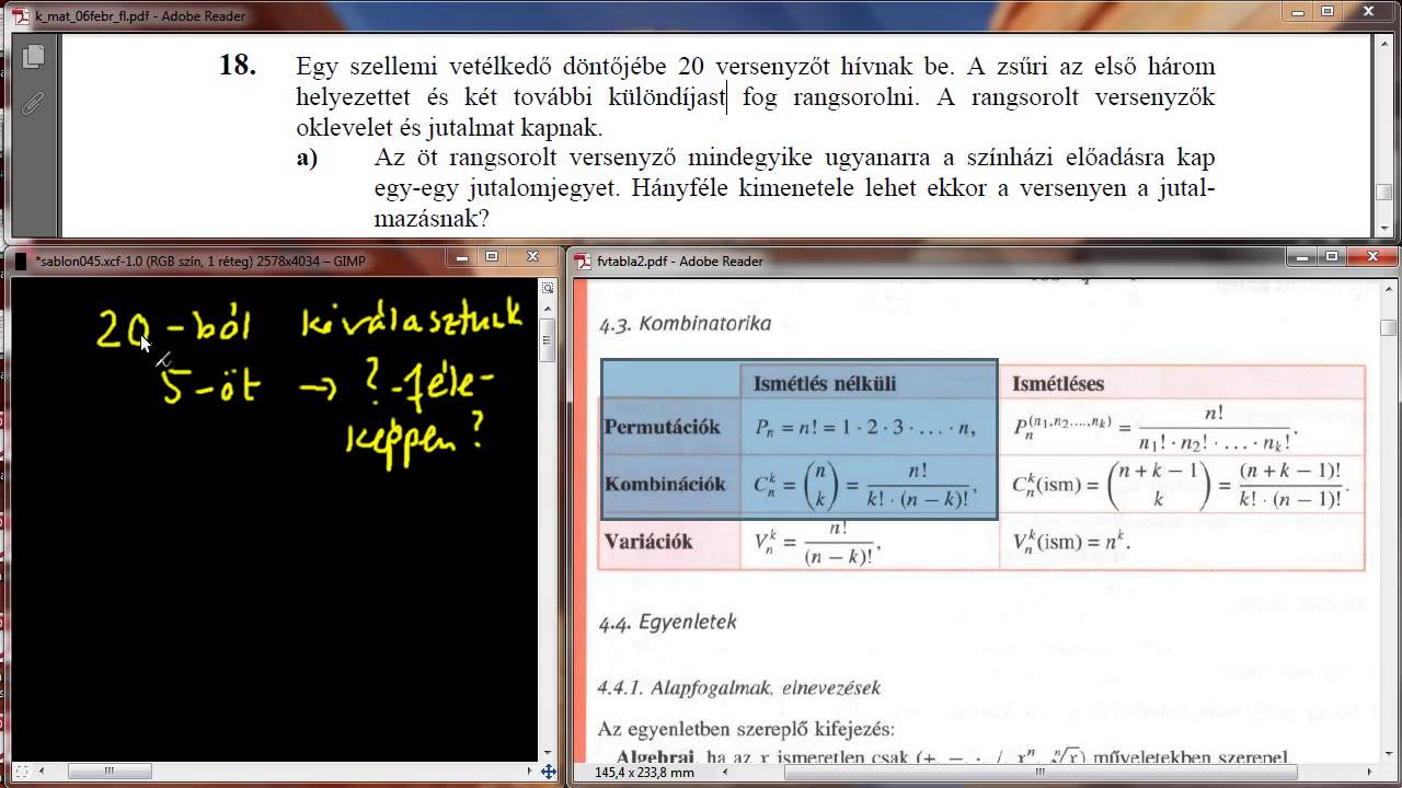 [2006.02.21.] 18/a) Kombinatorika