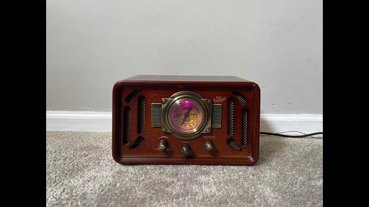 Pyle PUNP34BT Vintage Retro Series Wireless Bluetooth Speaker System, USB, SD, Radio Tuner AM and FM