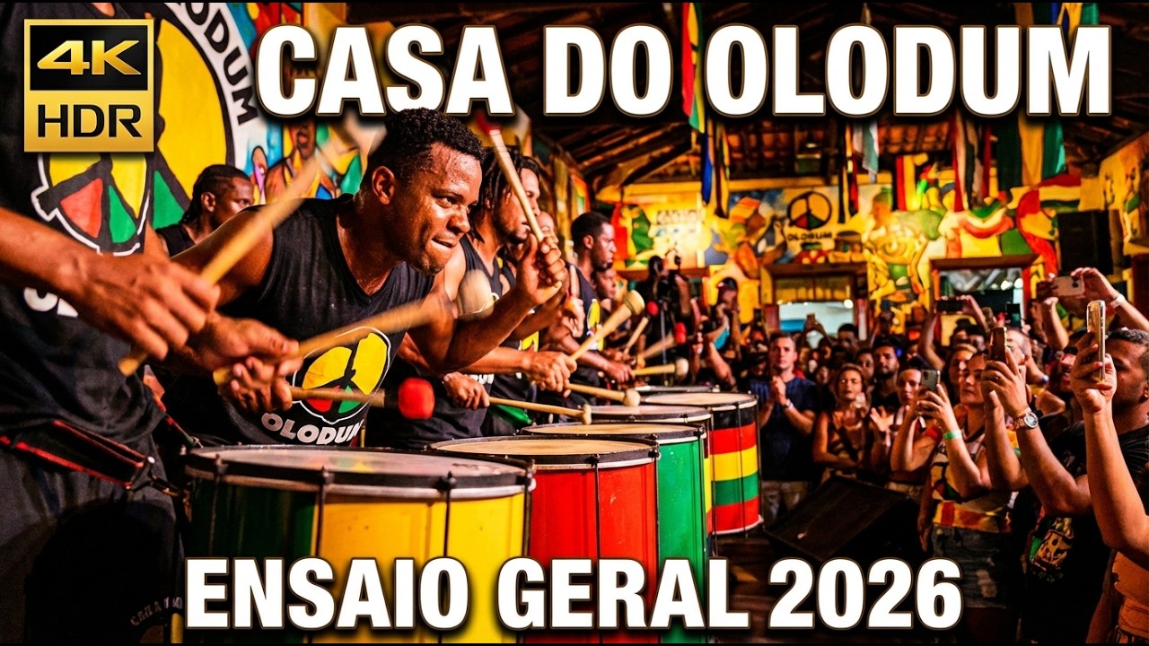 ENSAIO GERAL DO OLODUM 2026 🇧🇷 | Noite na Casa do Olodum 4K HDR