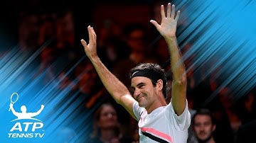 Roger Federer back at World No.1: winning moment and celebration! | Rotterdam 2018