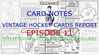 Card Notes By Vintage Hockey Cards Report Episode 11 Delvo, Flett, Clarke, Tallon, Gillies