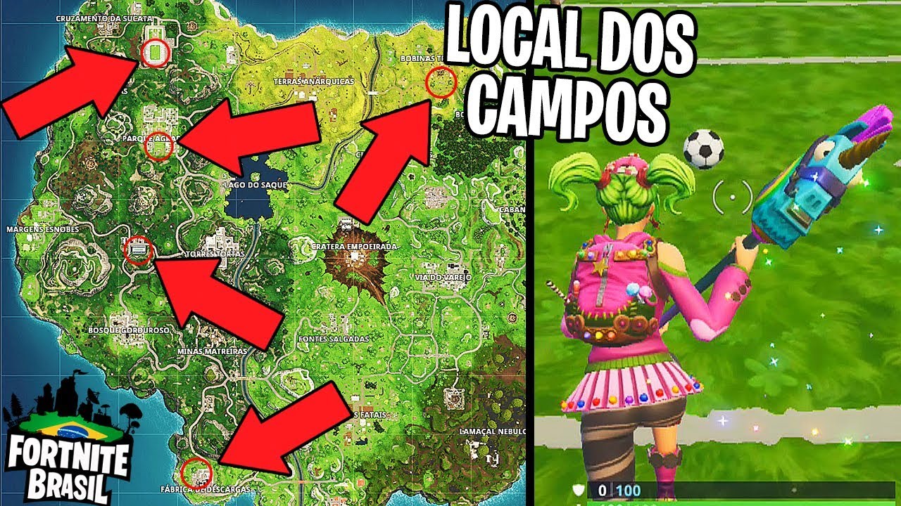 Aonde Fica Campo Neu Fortnite Marque Um Gol Em Diferentes Campos Fortnite Battle Royale Youtube