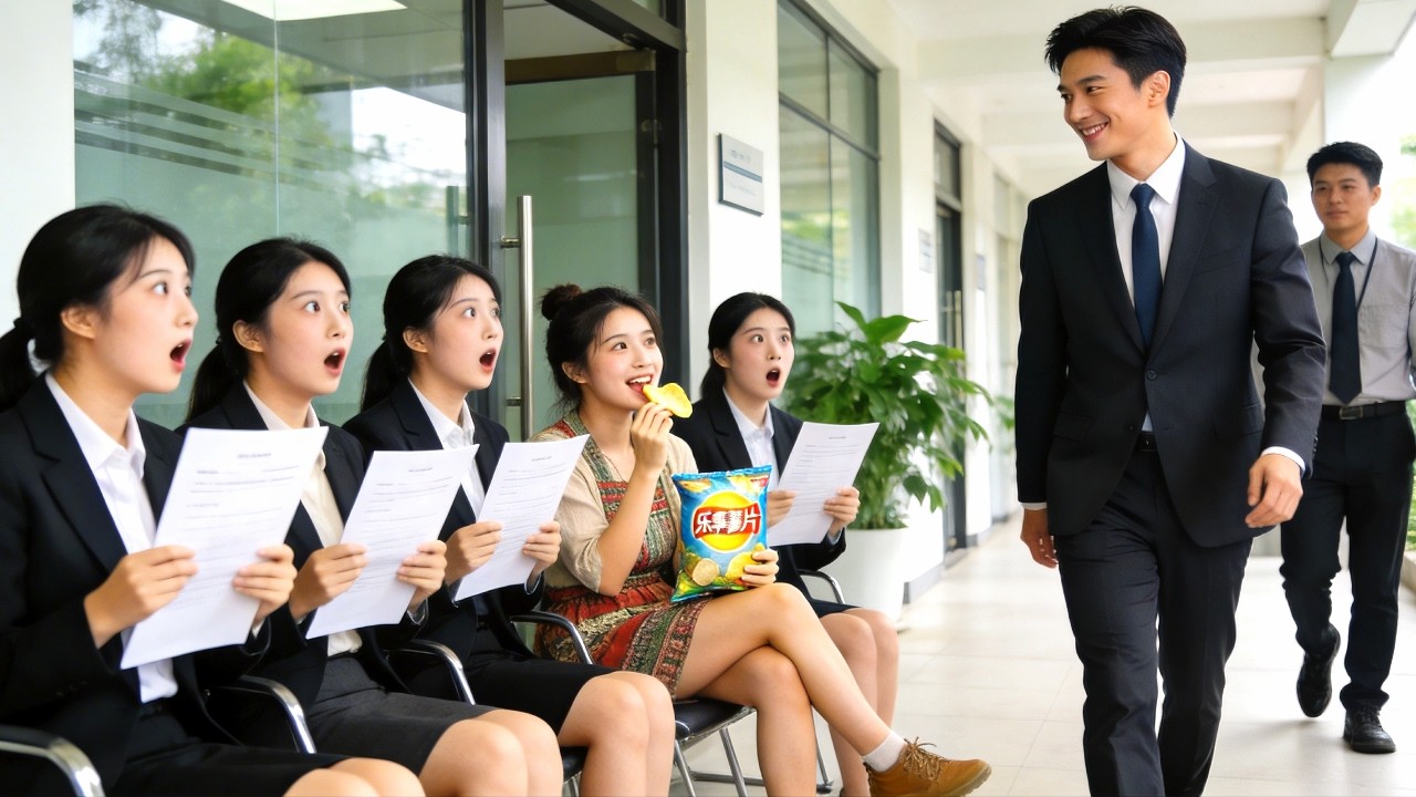 Le PDG froid refusé 99 femmes élégantes,mais il est tombé amoureux d’une paysanne mangeant des chips