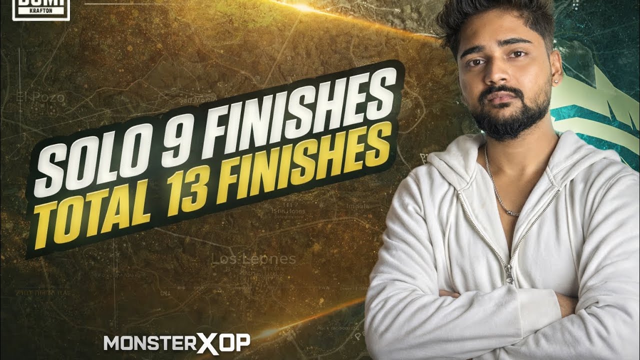 BGMI | Solo 9 Finishes | 30K Qualifiers ￼Round 2 | MonsterXOP | #bgis #bgmi 