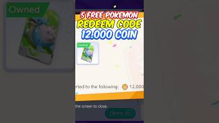 5 Free Pokemon And 12000 Coin Redeem Code  pokemon pokmonunite shorts
