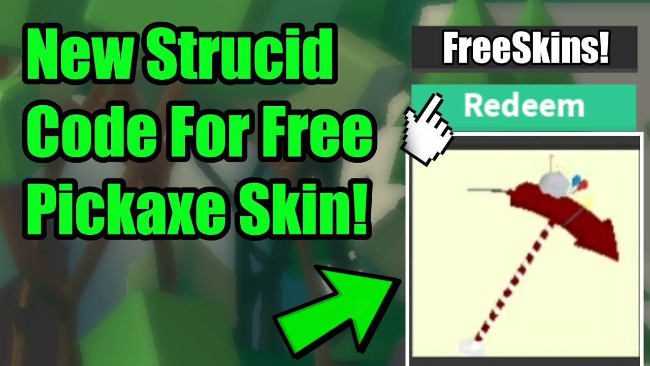 Roblox Strucid Codes How To Get Free Pickaxe Skin Youtube - roblox strucid skin codes