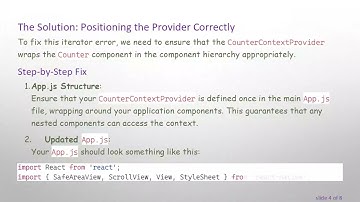 Creating a Counter Context in React Native: Solving the Iterator Error