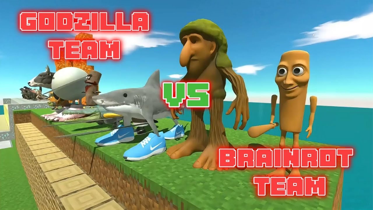 Godzilla Team vs Brainrot Team | Animal Revolt Battle Simulator | LV Games