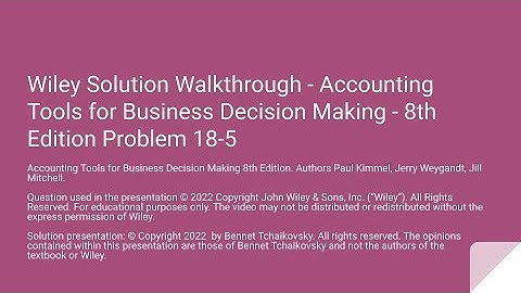 Wiley- Problem 18-5 Cost Volume Profit Accounting Tools for Decision Making 8th Edition