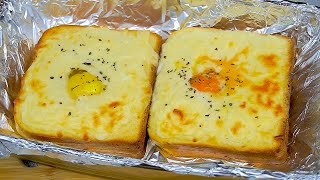 Как приготовить идеальный тост с яйцом на завтрак? / simple and delicious toast with cheese and egg