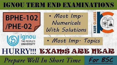 BPHE-102/PHE-02 | Most Important Numericals, Part-1 | Oscillations and Waves | Physics | BSC | IGNOU