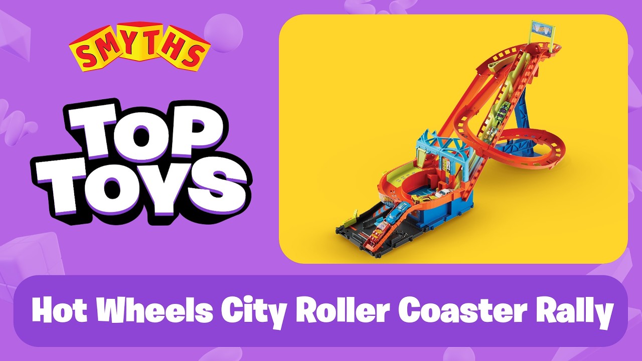 Hot Wheels City Roller Coaster Rally Playset with 5 Diecast Cars - Smyths Toys