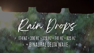 Rain Drops | Meditative Solfego 174 Hz | 396 Hz | 528 Hz | 741 Hz | 825 Hz + Delta Binaural Wave