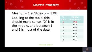 Basic Statistics, Lesson 15  Discrete probability