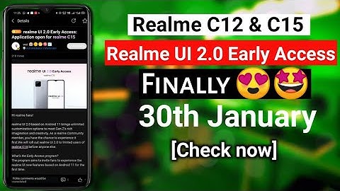 Realme UI 2.0 Early Access on Realme C12 and C15 start- Join Now.