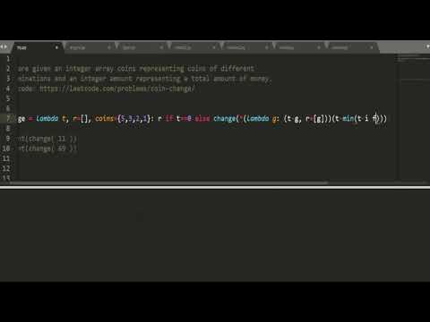 Python - coins change problem.