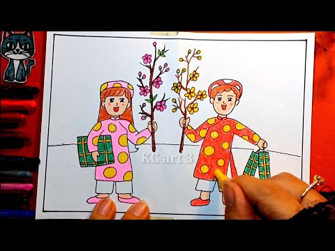 Video Vẽ Lễ Hội Xuân Ngày Tết - Vẽ Ước Lệ | Vẽ tranh Chúc... - youtube