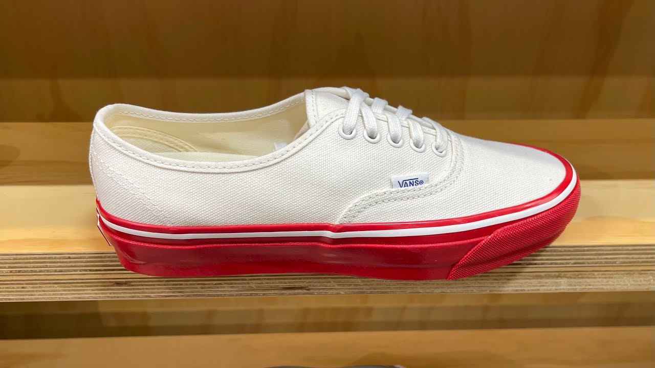 Vans Authentic 44 LX (Duck Canvas White/ Red) - Style Code: VN000EBNYF9-WHR