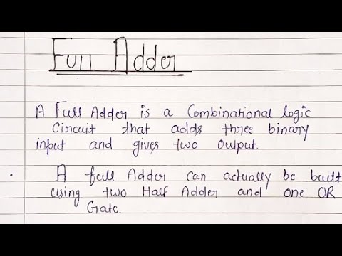 Full Adder in Digital Electronics | BCA Students - YouTube