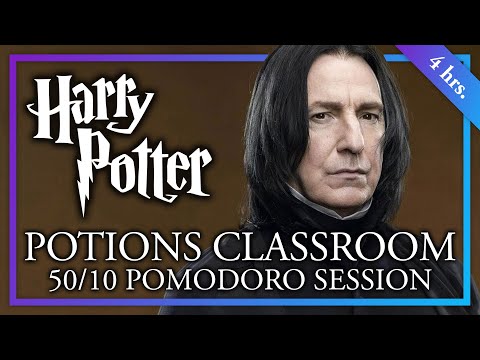 POTIONS CLASSROOM AMBIENCE - 50/10 Long Harry Potter Pomodoro Session - Severus Snape ASMR
