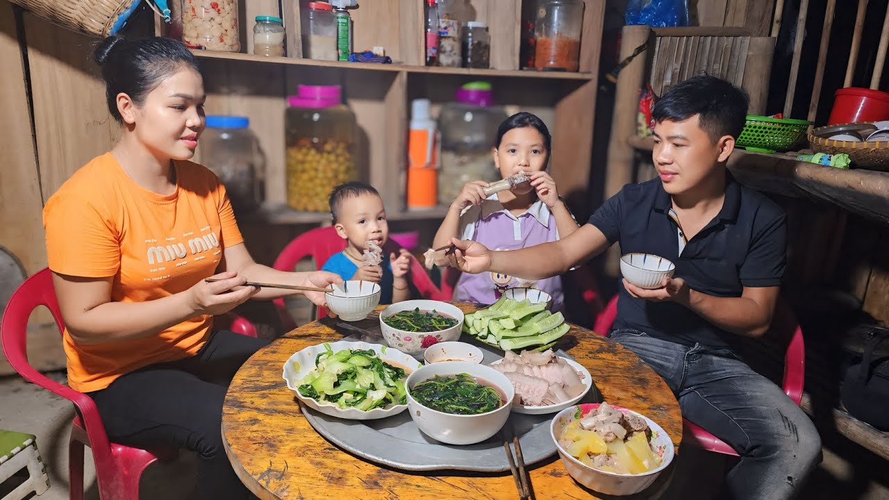 How to build a cutting table & use your new kitchen cooking | Hà Tòn Chài