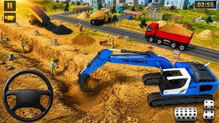 JCB Excavator Dumping Sand at Construction Site #2 - City Park Installation Game - Android Gameplay