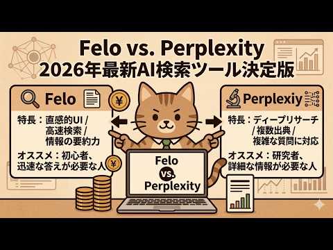 Felo×Perplexity比較！2026年最新AI検索ツール決定版