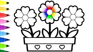 Bolalar uchun gul tuvagi rasm chizish/Drawing flower pot for children/Рисование цветка для детей