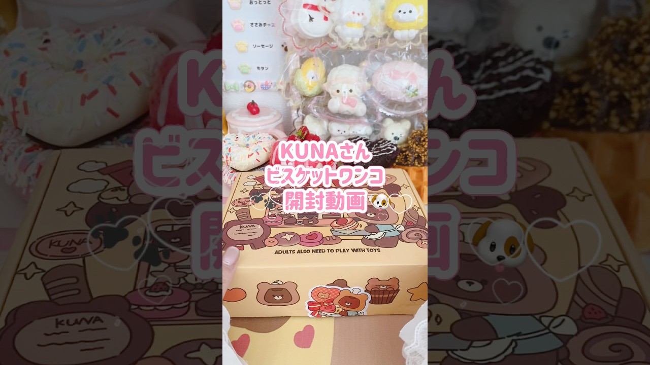 初KUNAさん】犬好きさん必見🐶🐾ビスケットワンコスクイーズの開封動画