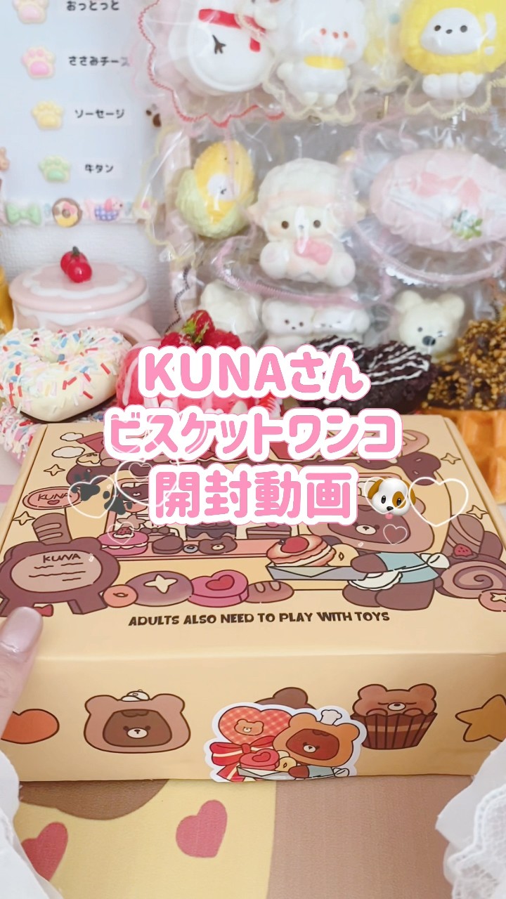初KUNAさん】犬好きさん必見🐶🐾ビスケットワンコスクイーズの開封動画