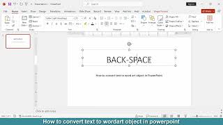 How to convert text to word art object in PowerPoint